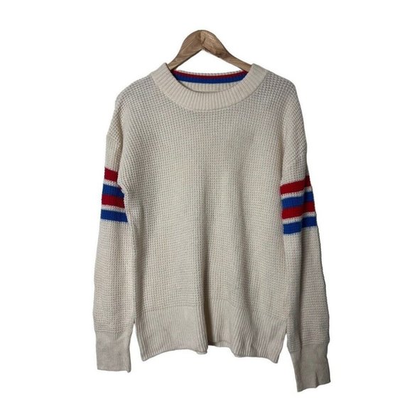 Faherty Wisp Waffle Sweater Cream M - Picture 1 of 4
